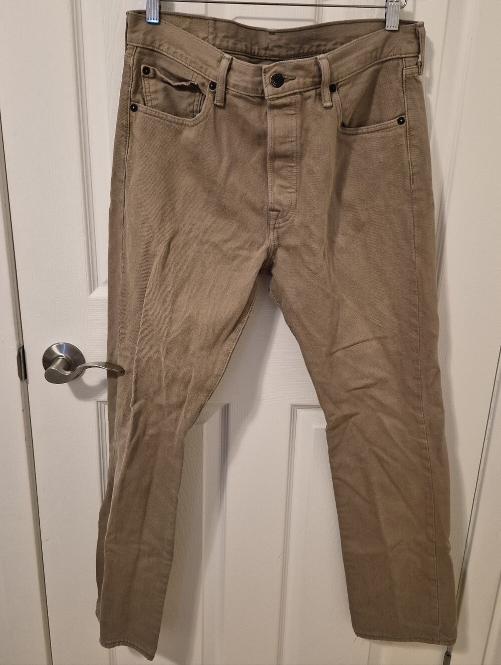 Levi's Beige 501 Straight-Leg Jeans